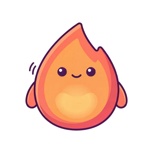 ember tilted to listen, with small sound waves beside it